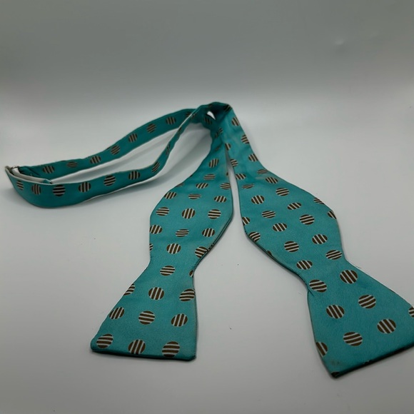 Vintage brown polka dot preppy bow tie - Picture 1 of 5